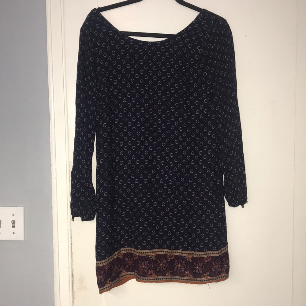 Blue Long Sleeve Dress